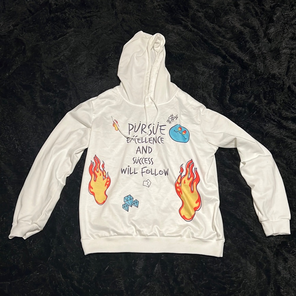 White Graphic Hoodie